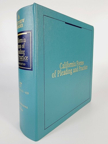 California Forms of Pleading and Practice Vol 37 Pretrial Proceedings Thru Priva