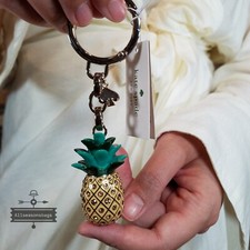 Kate Spade Pineapple Pride FOB Key Chain Bag Charm K7162 New Green Yellow NWT