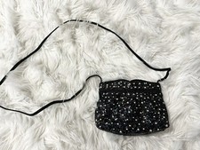 Vintage Magid Black Multicolor Beaded Crossbody Bag Evening Purse Bead Sparkle