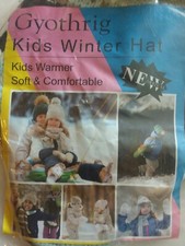 Kids Winter Hat Toddler Boys Girls New Blue Soft winter Hat with Fuzzy Ball