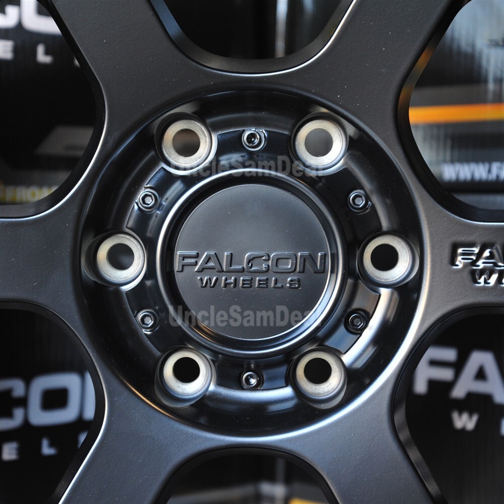 17x9 6x139.7 6x5.5 0 OFFSET FALCON T1 MATTE BLACK 6 SPOKES