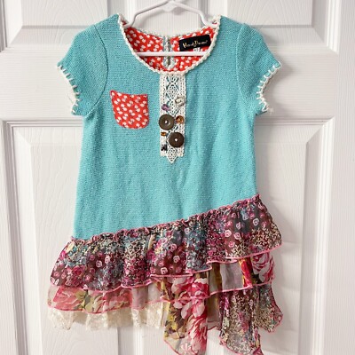 Hannah Banana | Floral Ruffle Layered Tunic Dress Size 4T Multicolor | eBay