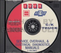 1994 Chevy Ck Truck Shop Manuals Auf CD Cheyenne Silverado Pickup Jacke Suburban
