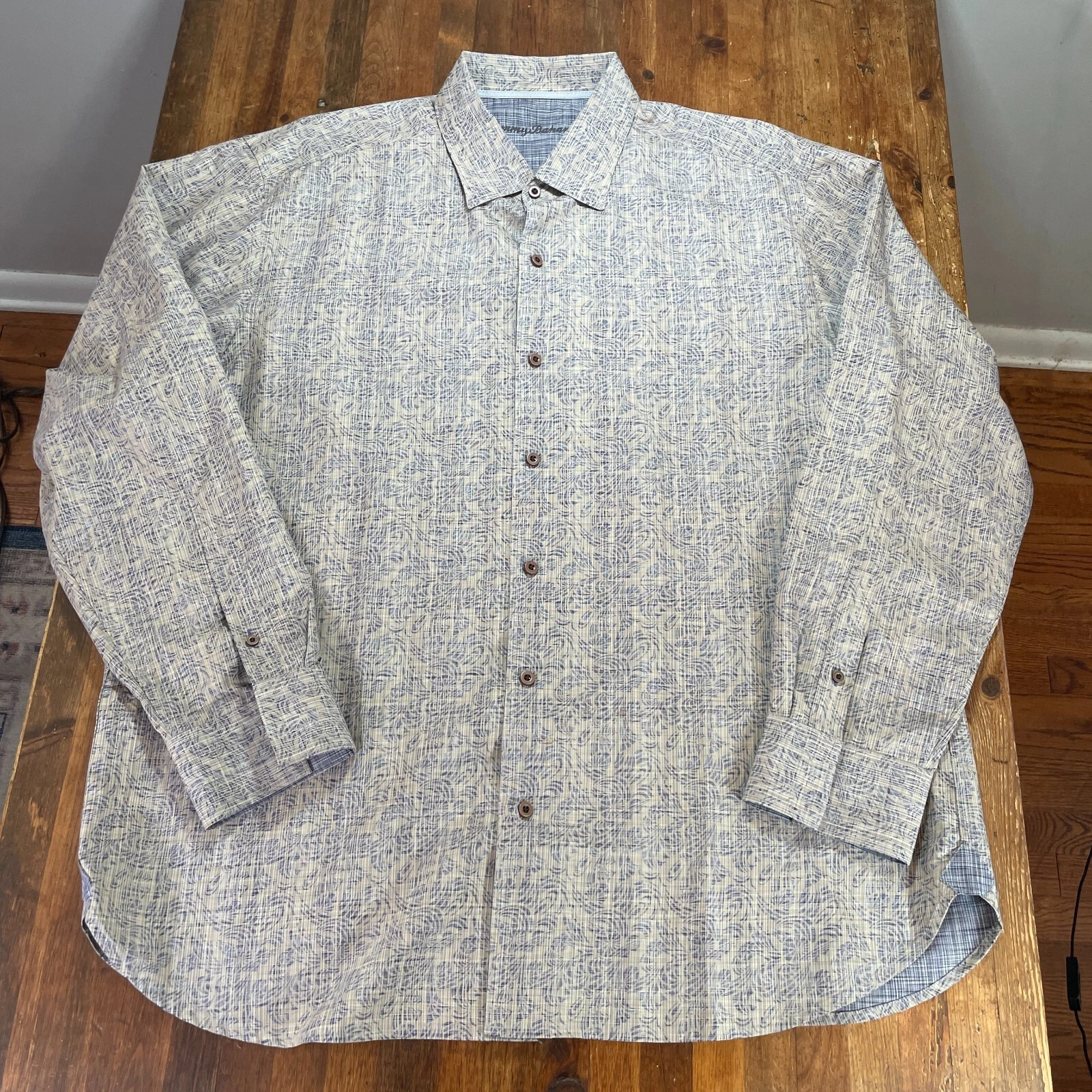 Tommy Bahama Shirt Mens XL Floral Button Up Silk Casual Preppy