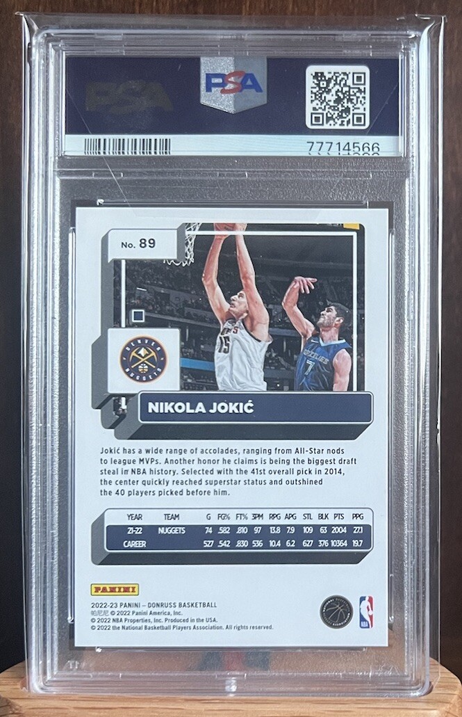2022-23 DONRUSS HOLO LASER NIKOLA JOKIC #89 /149 PSA 10 GEM 2022-23 DONRUSS HOLO LASER NIKOLA JOKIC #89 /149 PSA 10 GEM