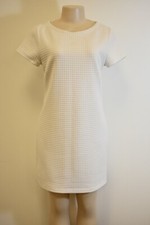 BANANA REPUBLIC WHITE QUILTED WOMEN'S DRESS SIZE 8 ON SALE