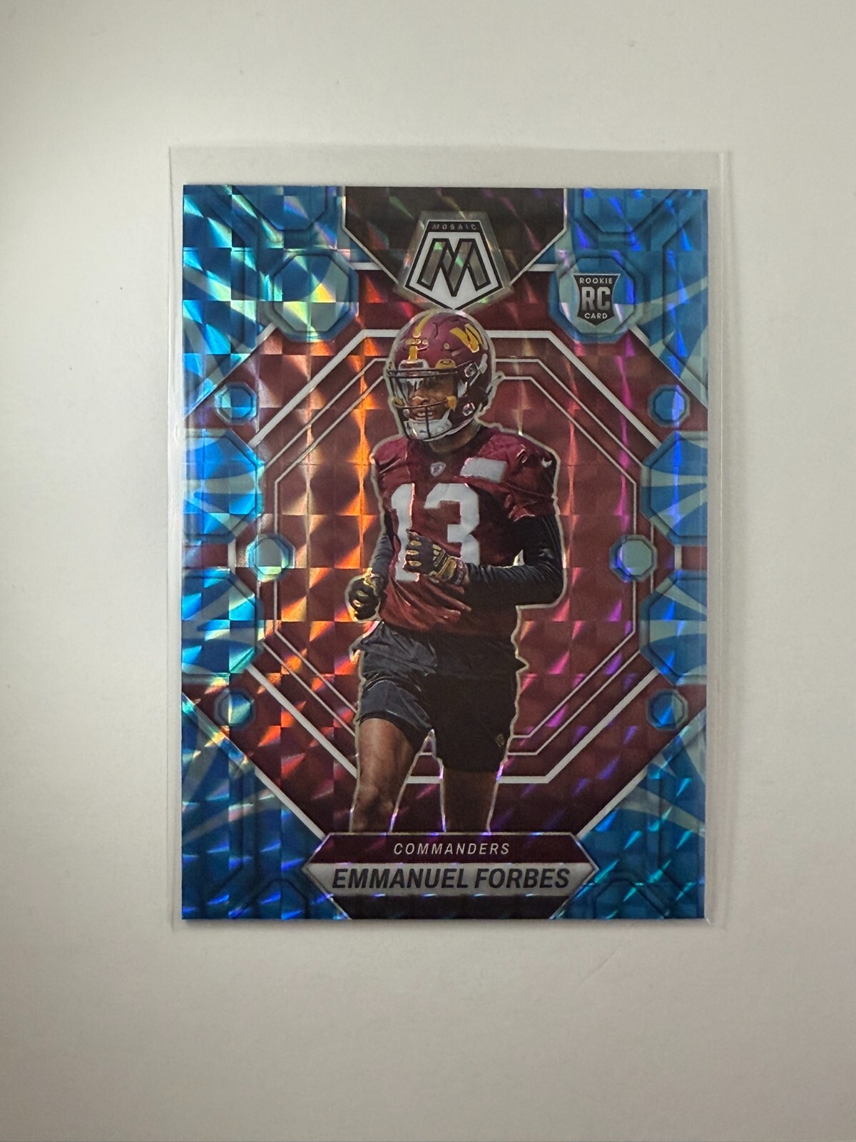 2023 Panini Mosaic Emmanuel Forbes #319 Reactive Blue Mosaic Prizm (RC)