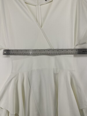 Halston Heritage Dress Women's Size 0 White Short Sleeve Summer Party  Cocktail | eBay