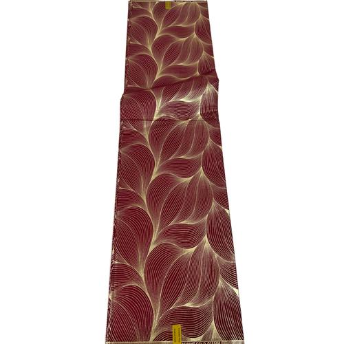 Estampado de tela africana 100 % algodón 6 yardas Ankara material adornado con oro rojo - Imagen 10 de 15