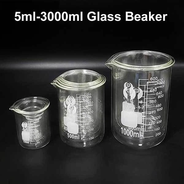 5ml-3000ml Laboratory Borosilicate Glass Beaker Hi Chemistry stability Glassware - Image 3 of 4