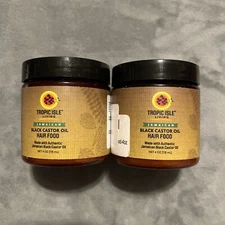 2 Pks Tropic Isle Living Jamaican Black Castor Oil Hair Food 4 Oz Exp 03/25 #Z12