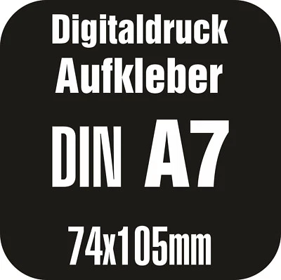 MOW-TRADING 64x DIN A7 Aufkleber Sticker mit Wunschdruck