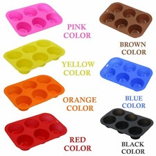 SILICONE LARGE MUFFIN YORKSHIRE PUDDING MOULD CUPCAKE BAKING TRAY BAKEWARE 2pk