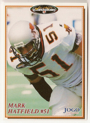 Mark Hatfield 1997 Jogo CFL card #188 BC Lions Bishop's Gaiters