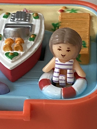 Polly Pocket Bluebird UK Vintage Retired Little Lulu's Speedboat Ring Case 1991