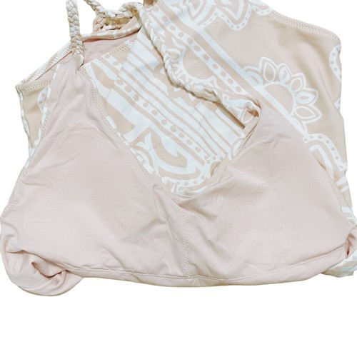 NWT Aerie Swimsuit Womens Small One Piece Pink White Crochet Racerback - Picture 3 of 7