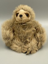Realistic Brown Sloth Plush Stuffed Animal Miyoni By Aurora 11"