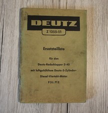 Original Deutz D40 Ersatzteilliste Traktor Z1355-1/1
