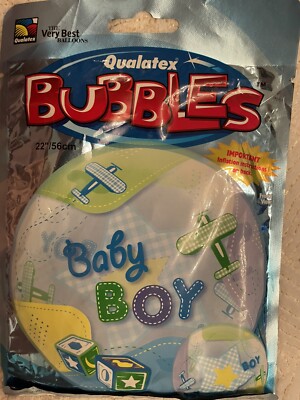 QUALATEX 22'' Baby Boy Deco Bubble Balloon Brand New & Sealed