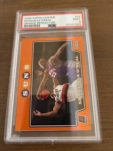 Shaquille O’neal 2008 Topps Chrome Orange Refractor 432/499 Psa9
