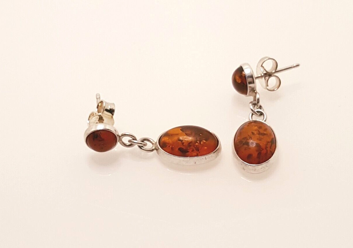 Gorgeous Real Baltic Ambers Stud Dangle Earrings … - image 8