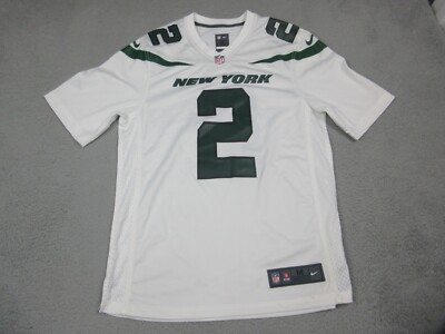 Zach WIlson New York Jets Jersey Mens Medium White Green NFL Football Nike 