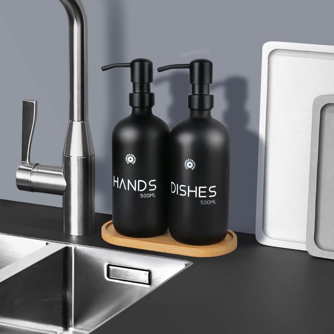 Soap Dispenser, 2 Pack Hand Soap Dispenser and Dish Soap Dispenser, 16OZ...-image