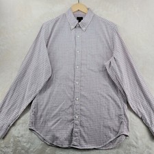 J.Crew Men's Size M White Check Flannel Long Sleeve Casual Shirt