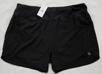 BALEAF Black Pull On Built In Brief Activewear Shorts Plus Womens 2XL  **NEW**