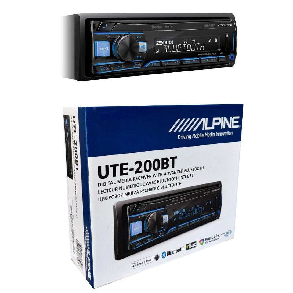 Autoradio ALPINE UTE 200 BT Radio Bluetooth iphone Android Mp3 USB + Microfono - Immagine 2 di 4