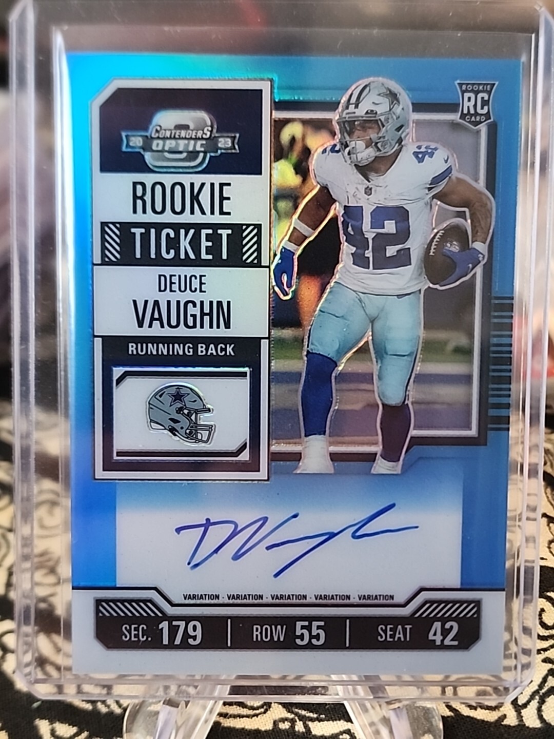 2023 Contenders  Optic Deuce Vaughn Rookie Ticket Auto /75 RC Cowboys Variation