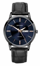 Sekonda Mens Watch with Black Leather Strap