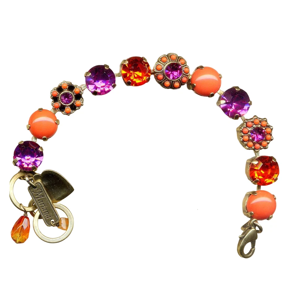 Pulsera Mariana Coral de Moda, Ópalo de Fuego y Lt Amatista Cristales Austriacos... Foto 3 de 3