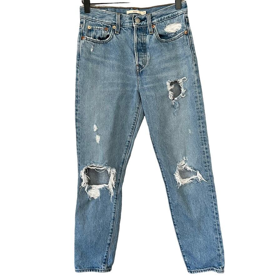 Levi's Wedgie Icon Fit Button Fly Distressed Authentically Yours Womens  Jeans 25