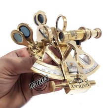 Marine Sextant aus Messing 10 x 10 x 5 cm, Nautischer Astrolab, Shiny Brass