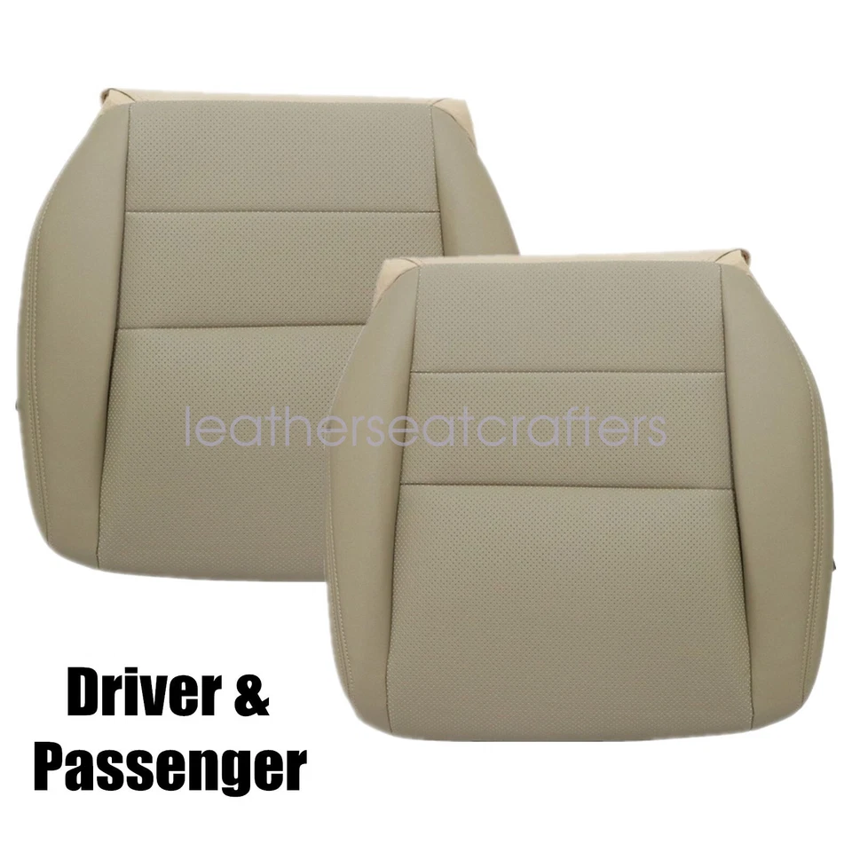 Cubierta de asiento delantera inferior de cuero perforado bronceado para Acura TL 2005 2006 2007 2008 Foto 2 de 4