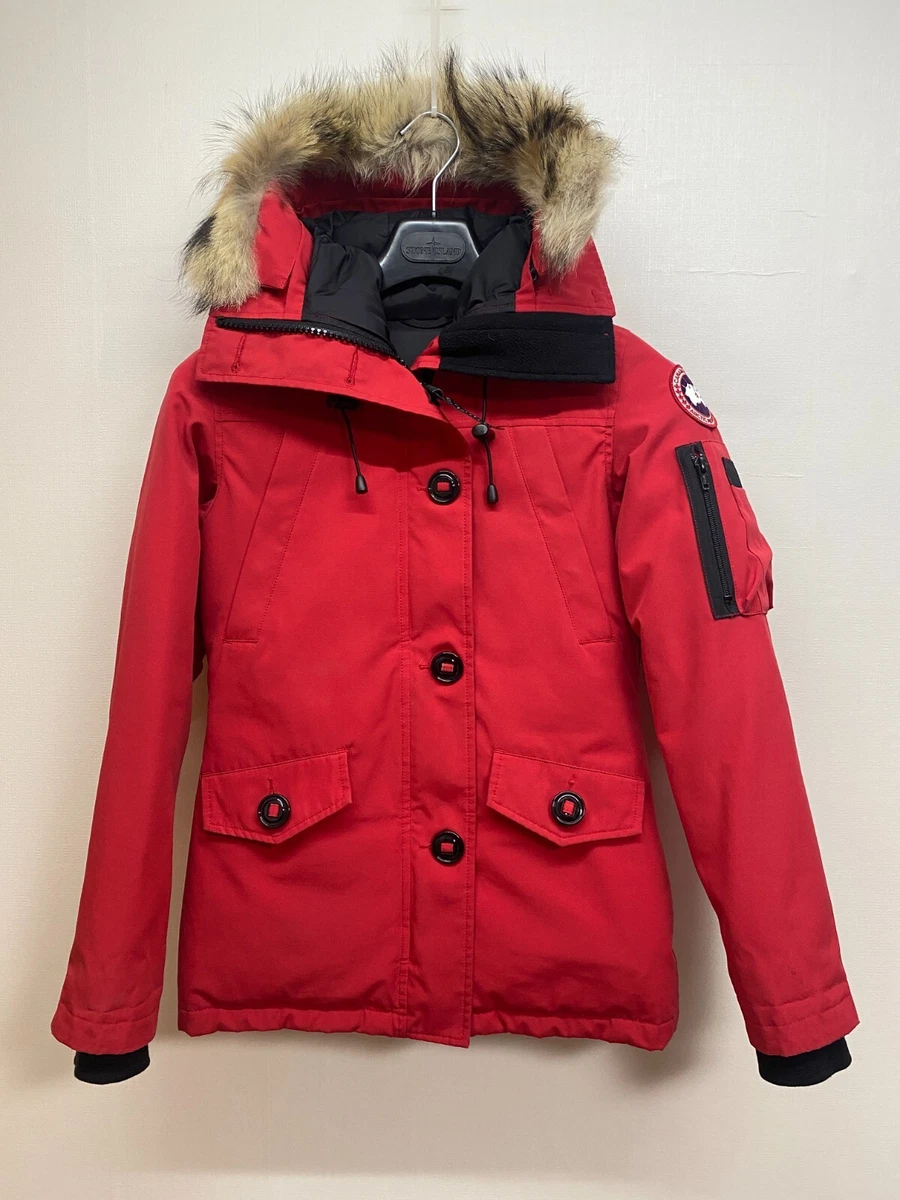 Canada Goose Womens Montebello Parka Classic fit Fur Coat Jacket Size 2XS Red