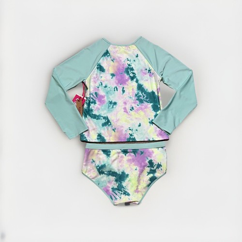 Justice Rashguard 2 Piece Swimsuit Girls XL 16 18 NWT Tankini Tie Dye Swim Suit - Picture 3 of 5