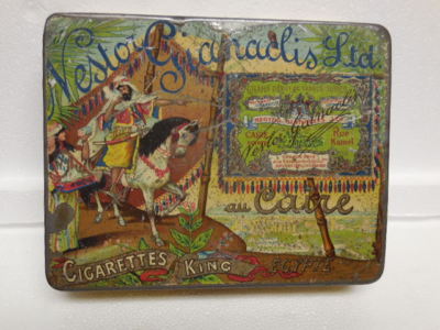 Original tin 1920's Nestor Gianaclis-100 Cigarettes-King-Caire Egypte#A21