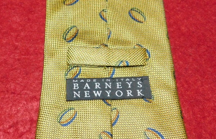 Gravata com motivo elipse BARNEYS NEW YORK FEITA NA ITÁLIA DOURADA/AZUL/MARROM - GRAVATAS DE DESIGNER - Imagem 3 de 3