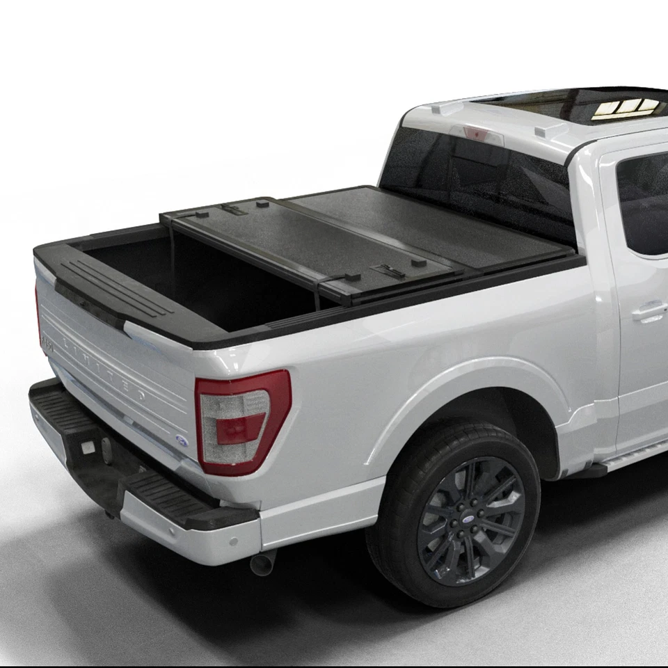 Cubierta rígida plegable para caja de camioneta | Se adapta a 15-26 Ford F150 5'5" Foto 2 de 4