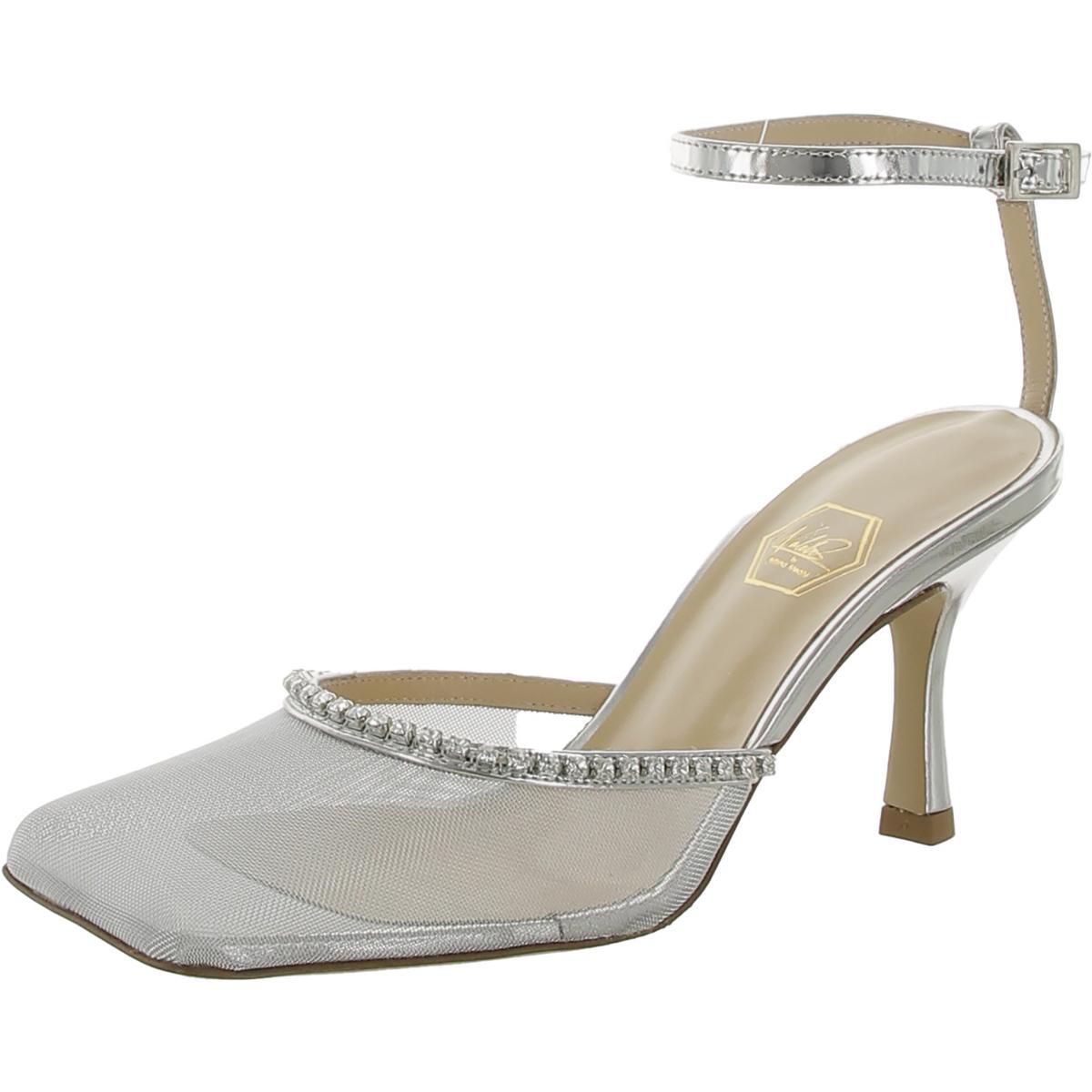 Nalebe by Amina - это женские туфли-лодочки из сетчатого материала Stellar Silver 36 Medium (B,M) BHFO 4513