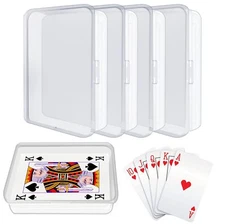 4 Pcs Playing Card Deck Cases Clear Plastic Game Card Box Holder Organizer