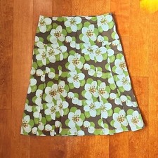 Oilily green and white floral A-line skirt size 36 / US 4
