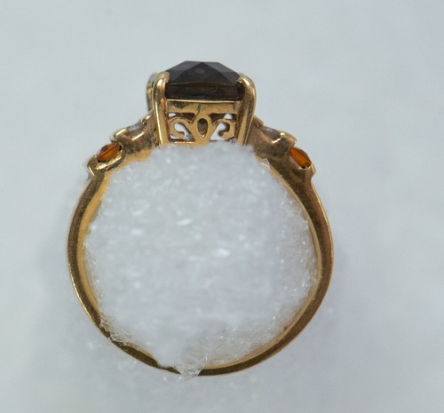 Smokey Topaz Emerald Cut Ring 18K Yellow gold - Picture 7 of 12