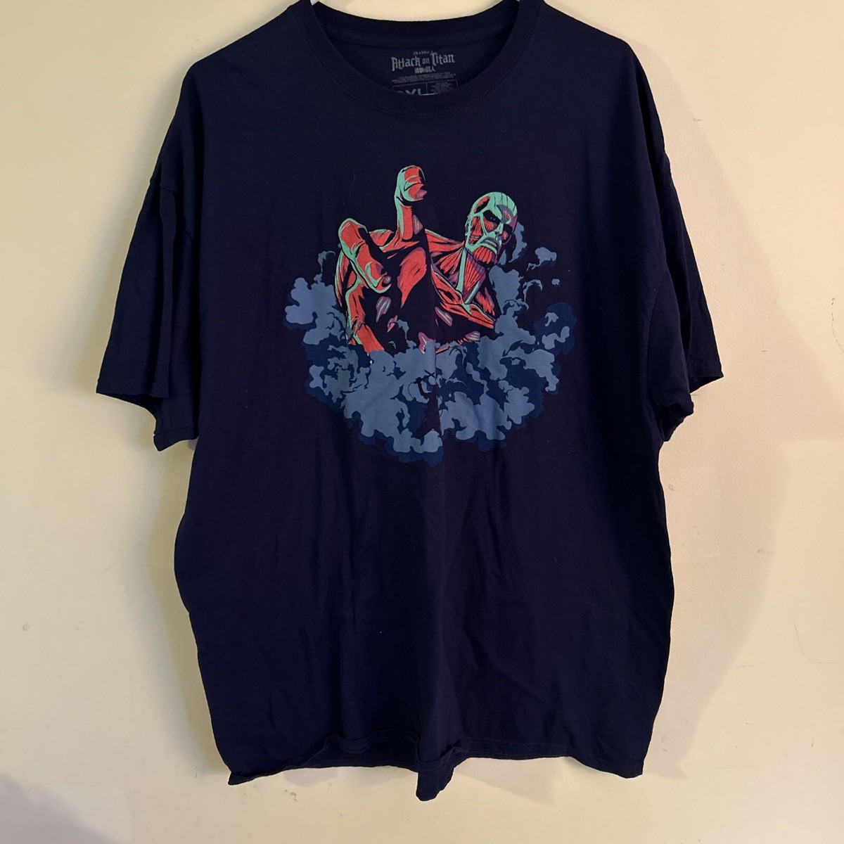 Attack On Titan: Colossal Titan 2XL Mens T Shirt Navy Loot Crate