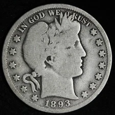 1893 Barber Silver Half Dollar GOOD+ E372 DCM