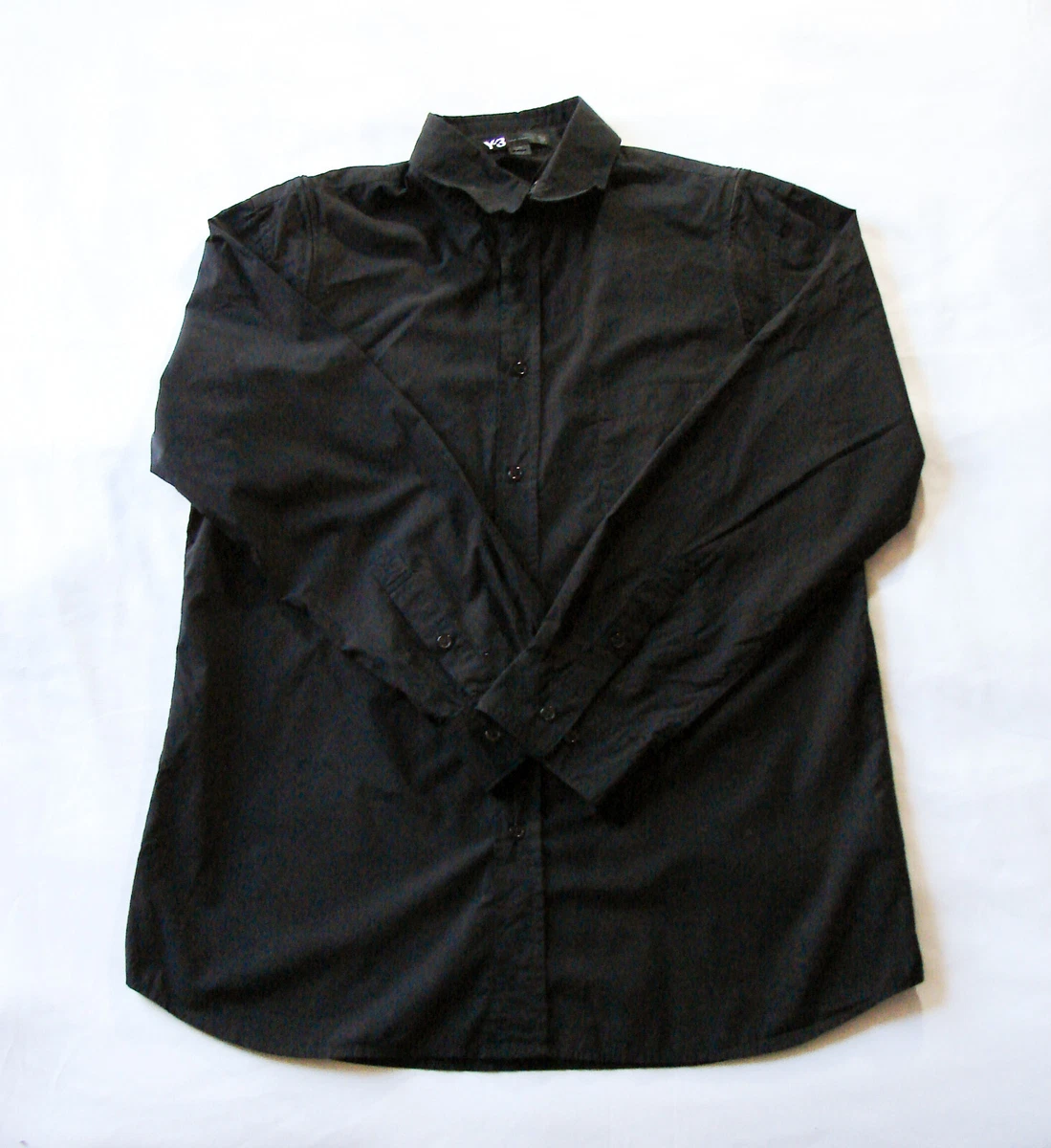 Men's Y-3 Adidas Yohji Yamamoto Black Long Sleeve Shirt L
