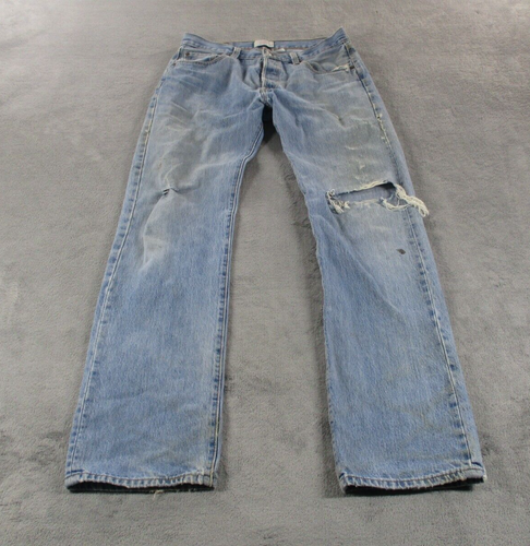 VINTAGE Levis 501 Jeans Mens 34x36 Blue Straight Regular Light Distressed 90s *