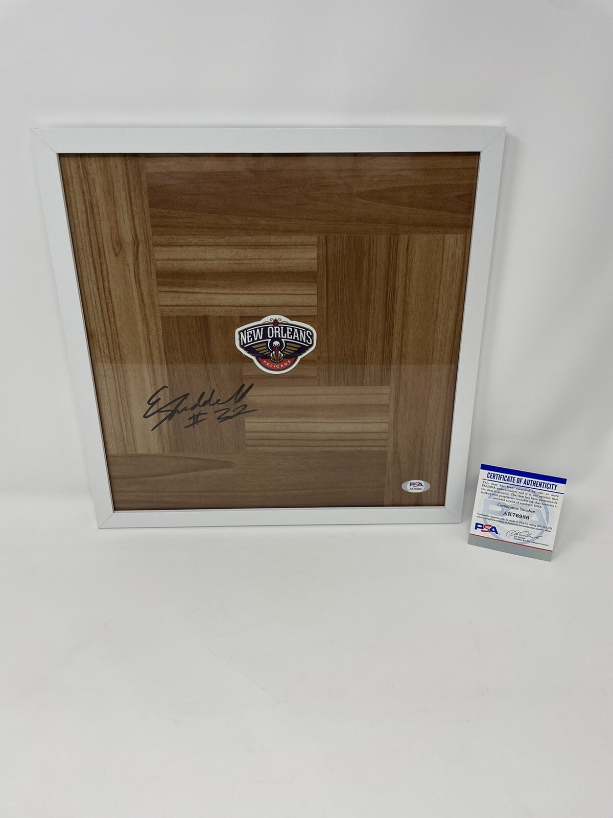 E.J. Liddell Autographed Signed New Orleans Pelicans E.J EJ LIDDELL FRAMED NEW ORELANS PELICANS FLOORBOARD 12x12 PSA 